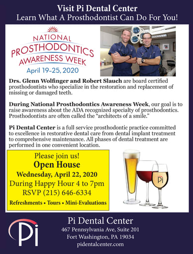 National Prosthodontics Awareness Open House April 22, 2020