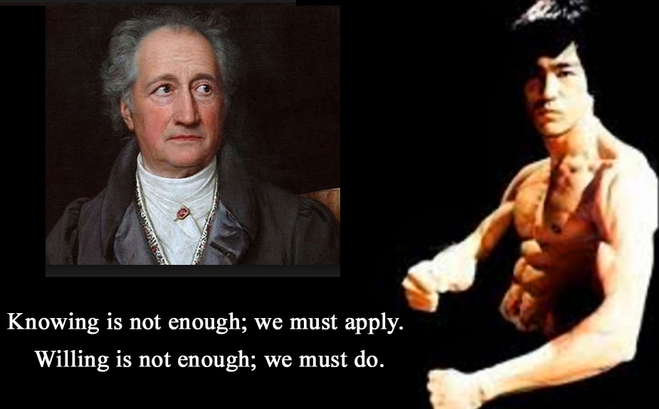 Knowing is not enough. We must apply.