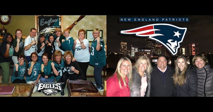 Dr. Wolfinger and Dr. Milavec Super Bowl Challenge Photo